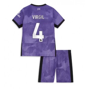 Liverpool Virgil van Dijk #4 Rezervni Dres za Dječji 2023-24 Kratak Rukavima (+ kratke hlače)